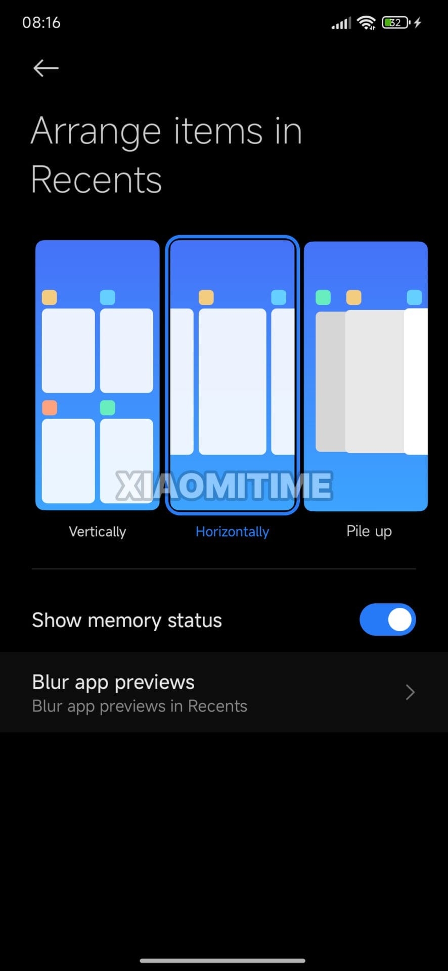 detalhes das configurações do sistema com mudanças