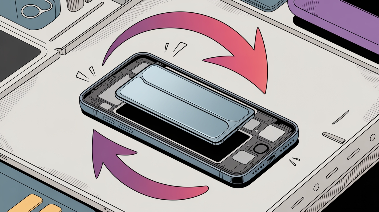 dispositivo com componentes internos à mostra