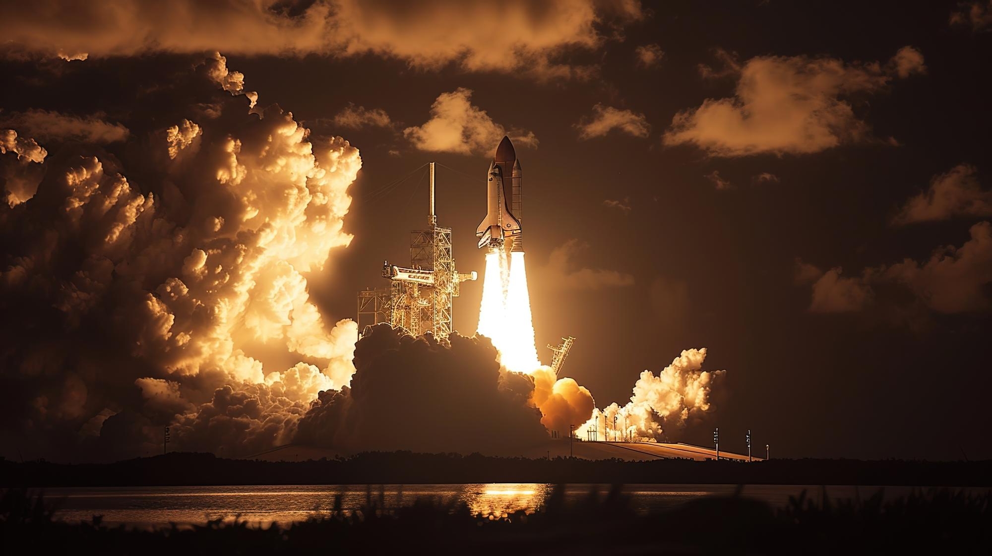 lançamento de foguetão para o espaço