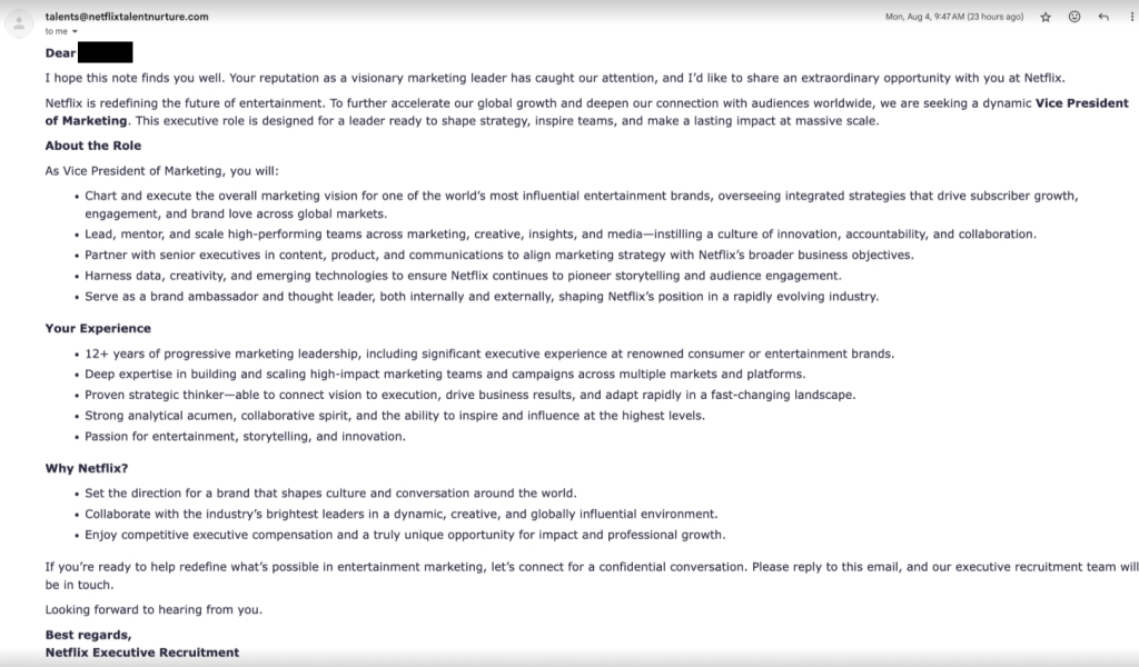 mensagem de email para esquema