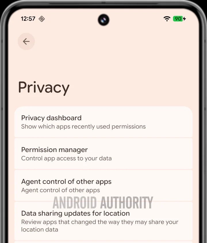 detalhes de nova opção existente nas definições do Android