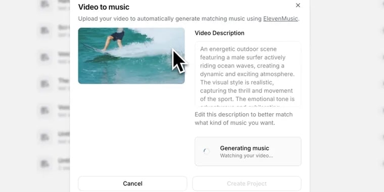 ElevenLabs Video to Music