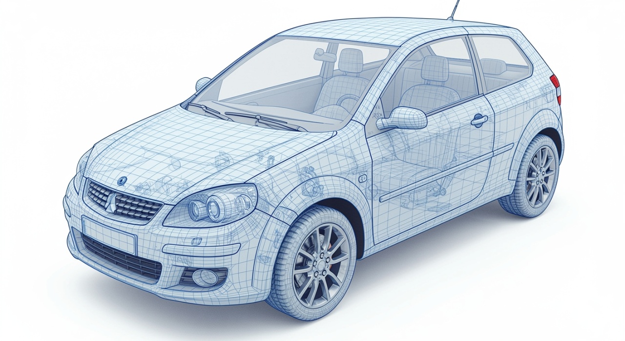carro com estrutura visível