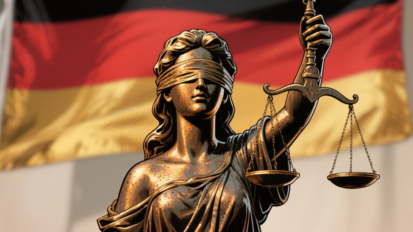 Justiça com bandeira da Alemanha