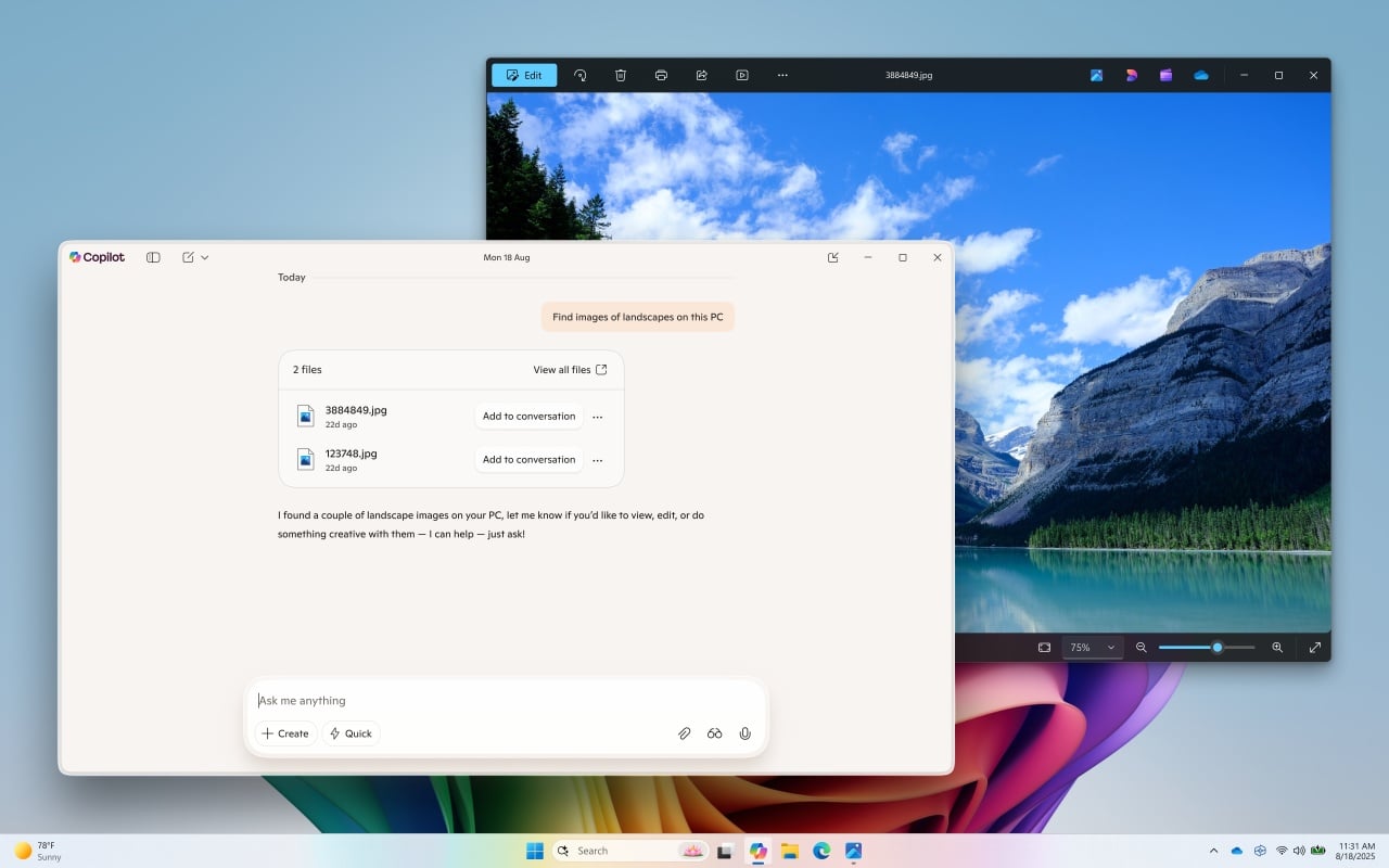 Windows 11 com pesquisa pelo copilot