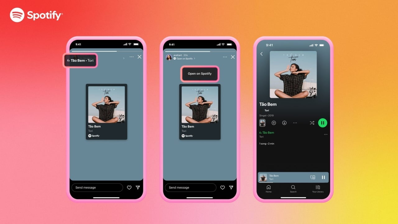 Spotify no Instagram Stories e Notas