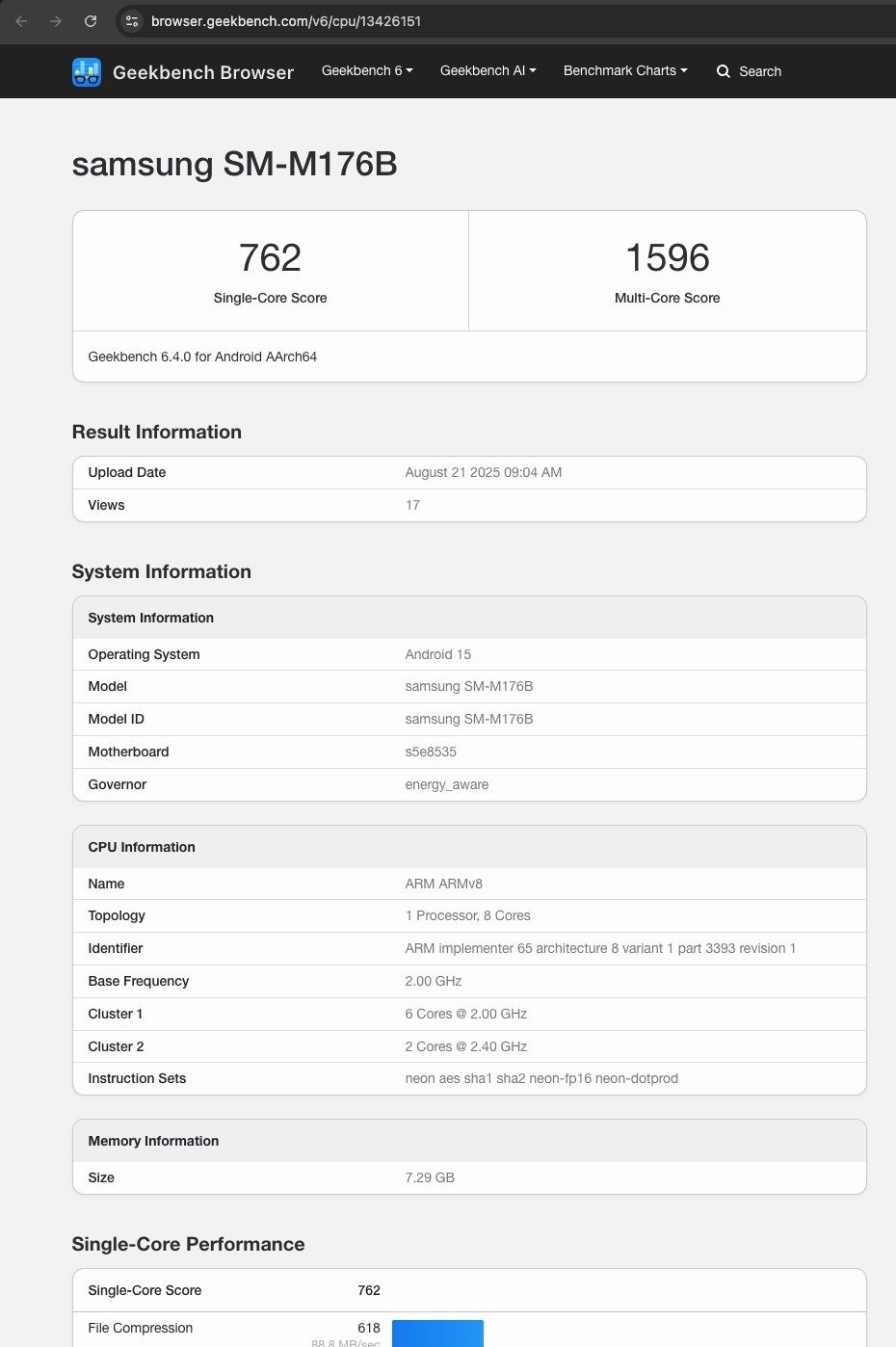 detalhes do segundo teste