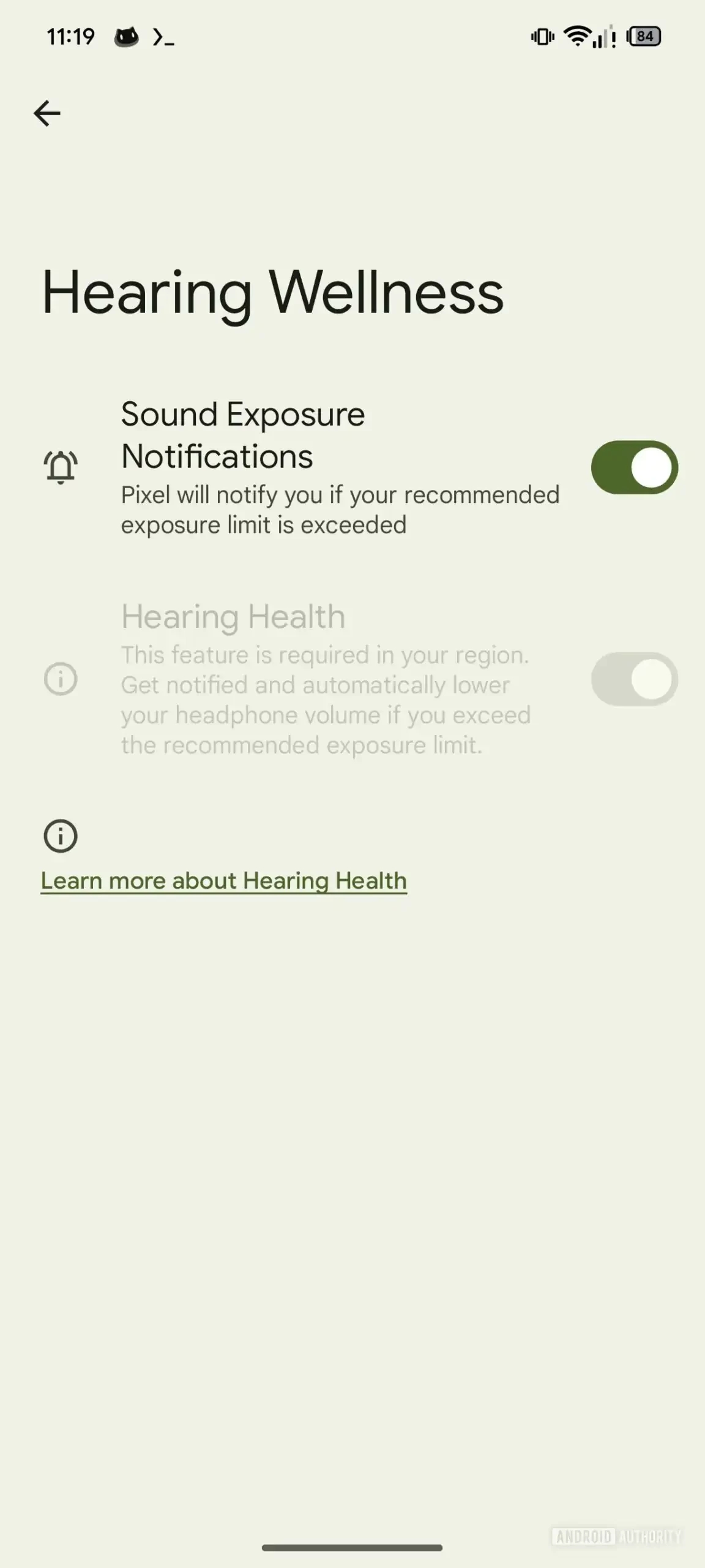definições do android