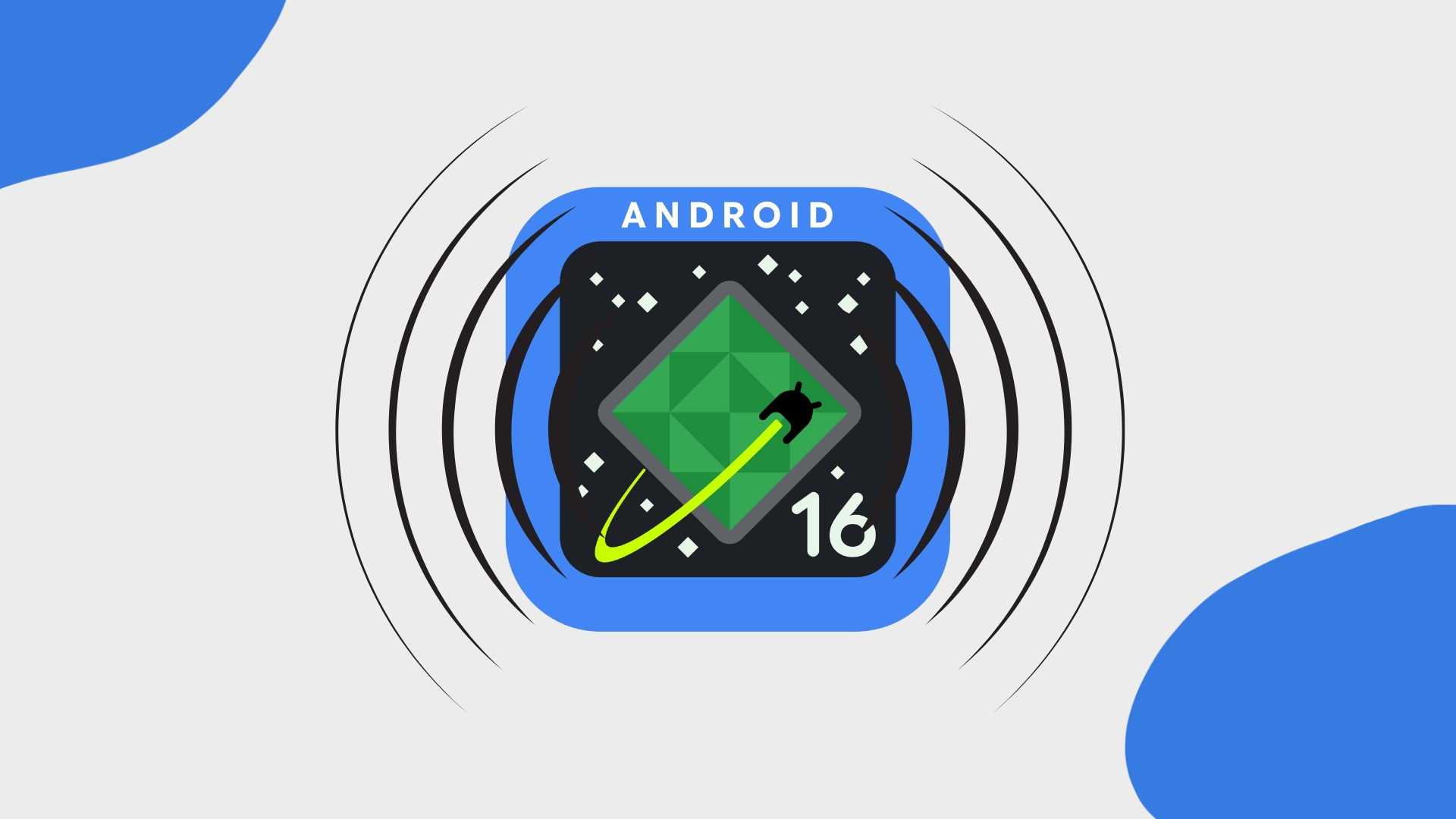 Android 16 com ondas de som