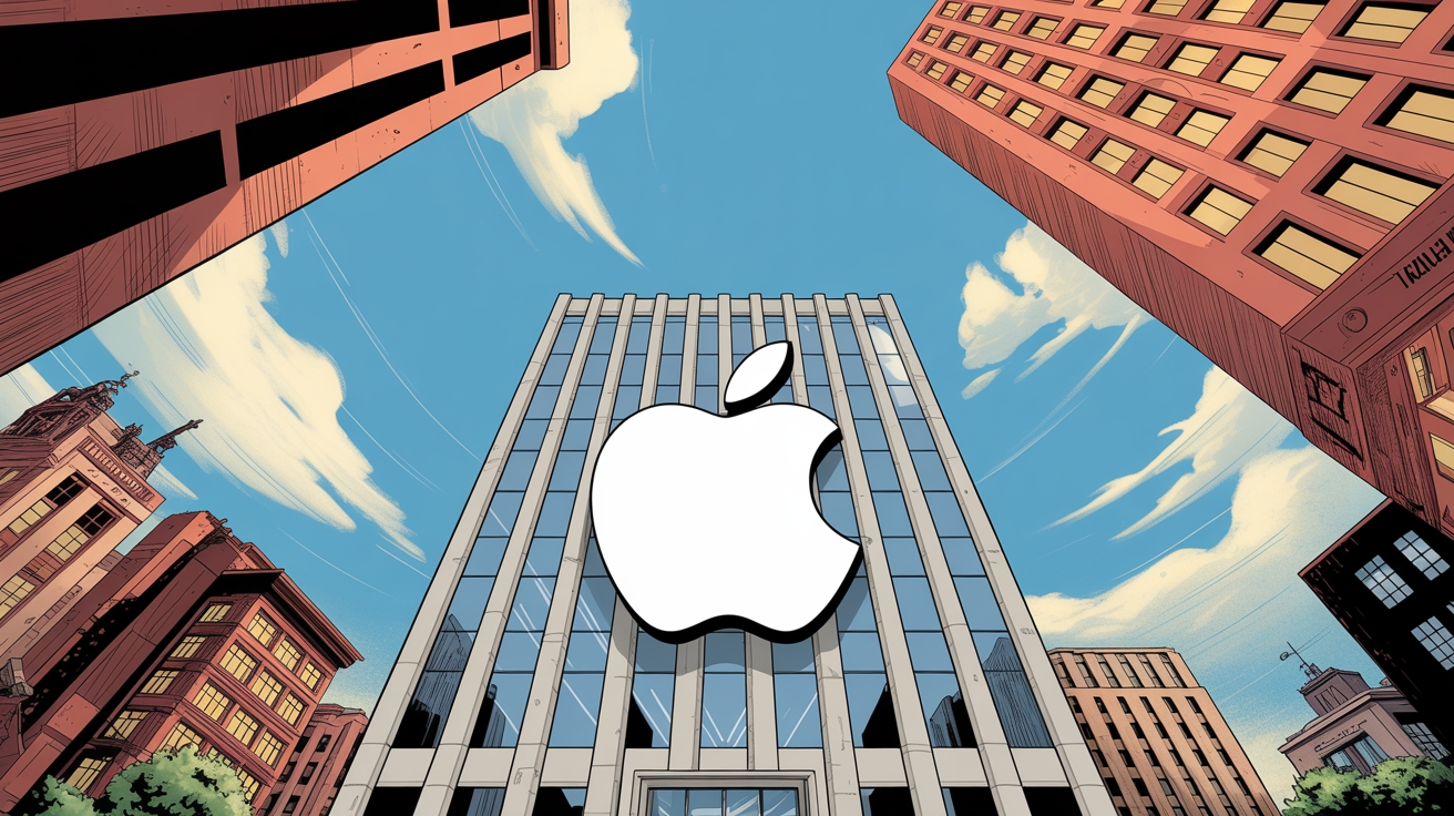 Apple logo em edificio