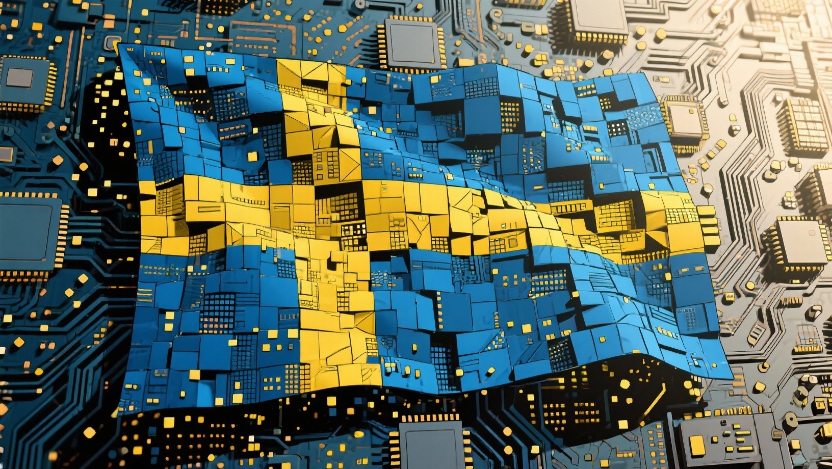 bandeira da suécia fragmentada