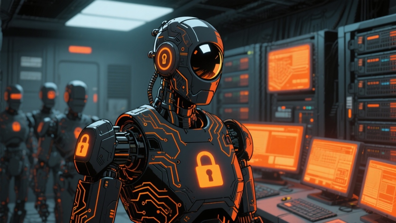robot feito de segurança hacker