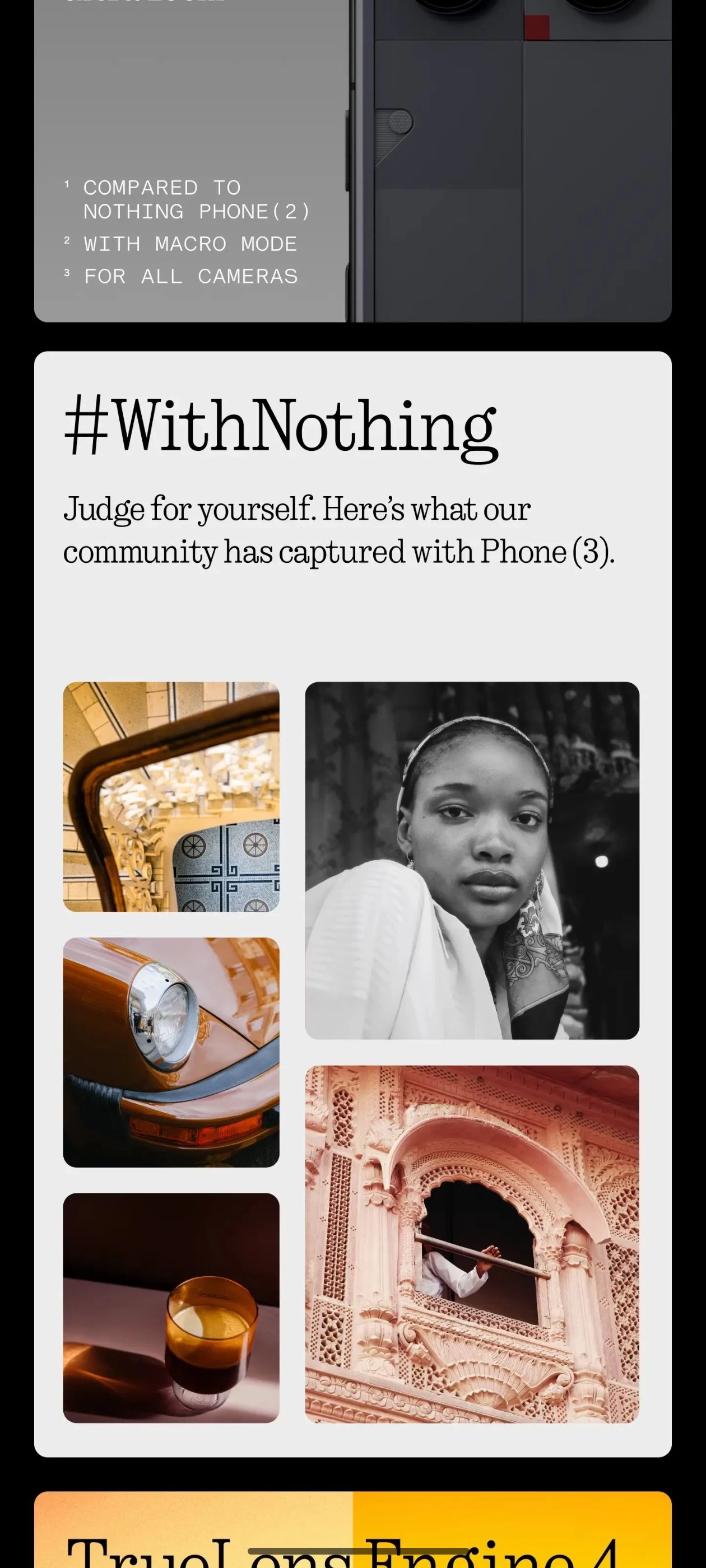 imagens capturadas alegadamente pelo nothing phone 3