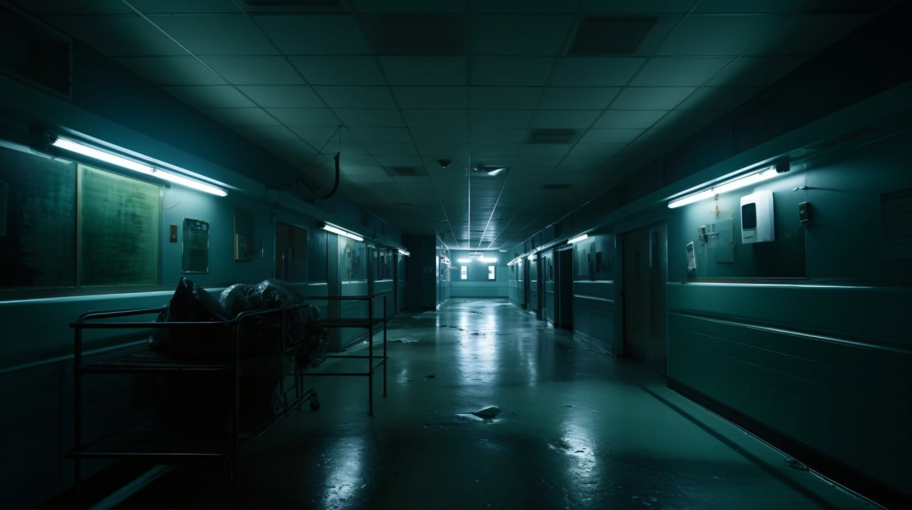 interior do hospital apagado