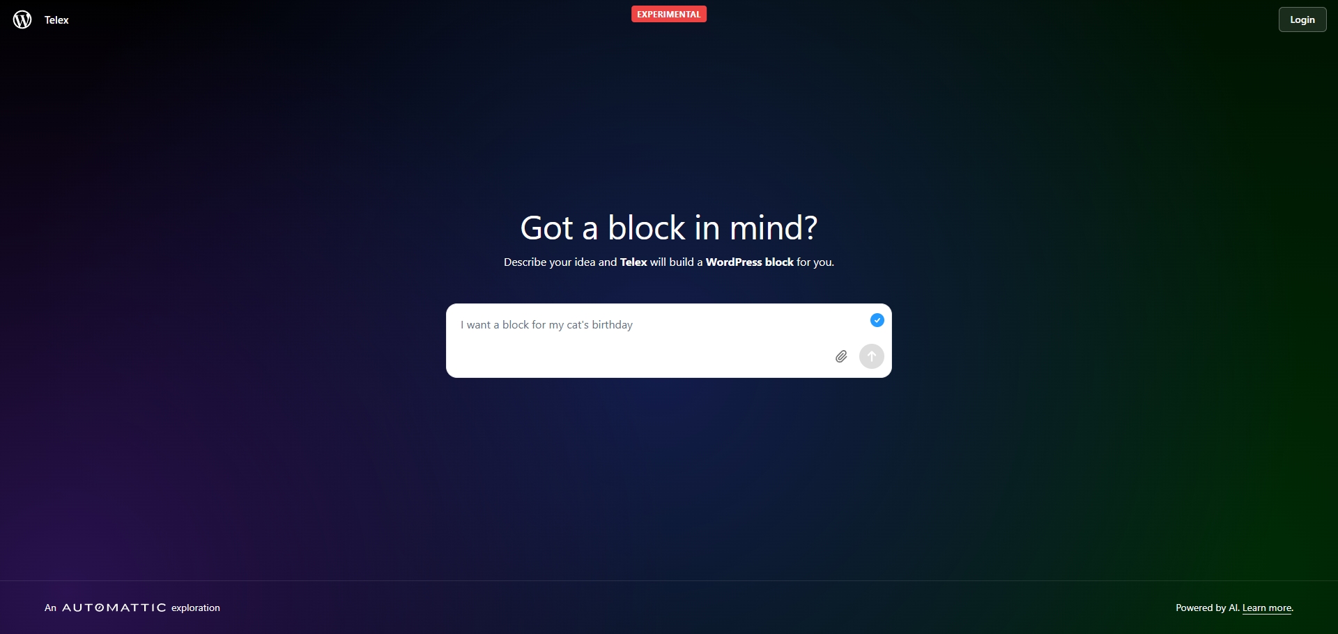 imagem do site Telex do WordPress