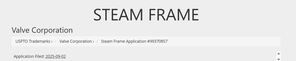 registo da marca steam frame