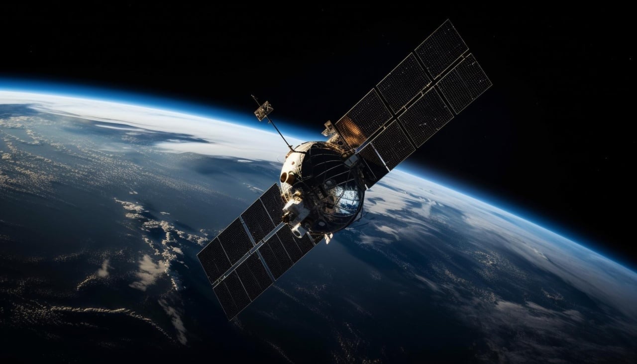 satélite em redor da terra