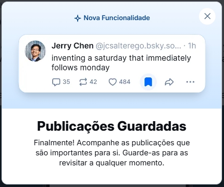 publicações guardadas privadas no bluesky