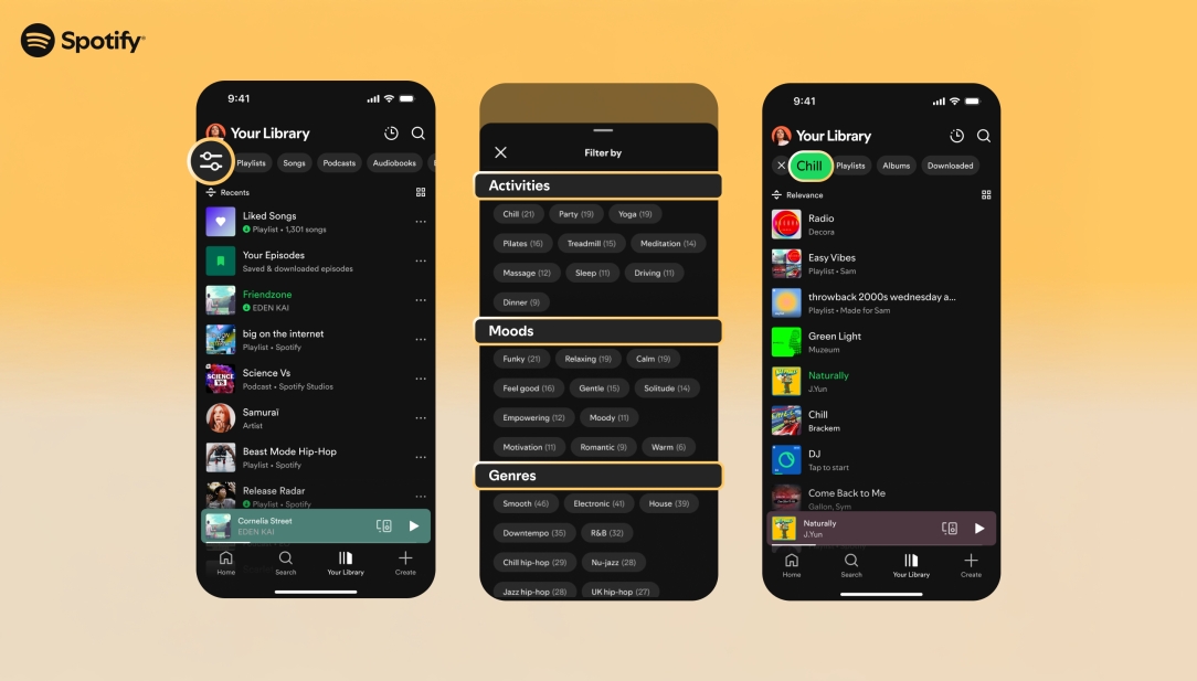 Spotify com novo sistema de filtros
