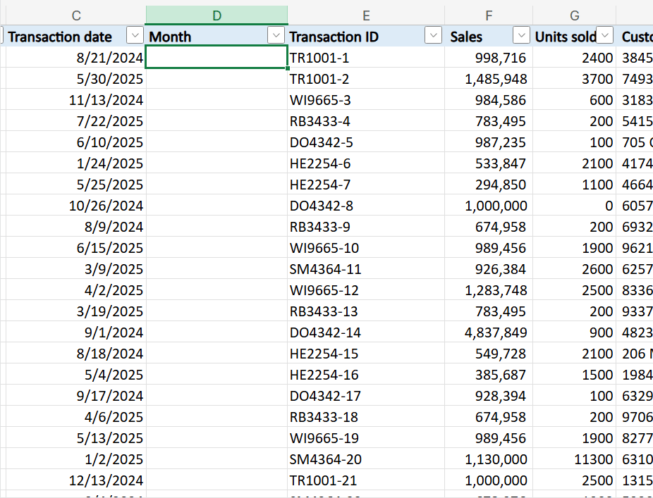 exemplo das novas formas de adicionar formulas no excel automáticamente