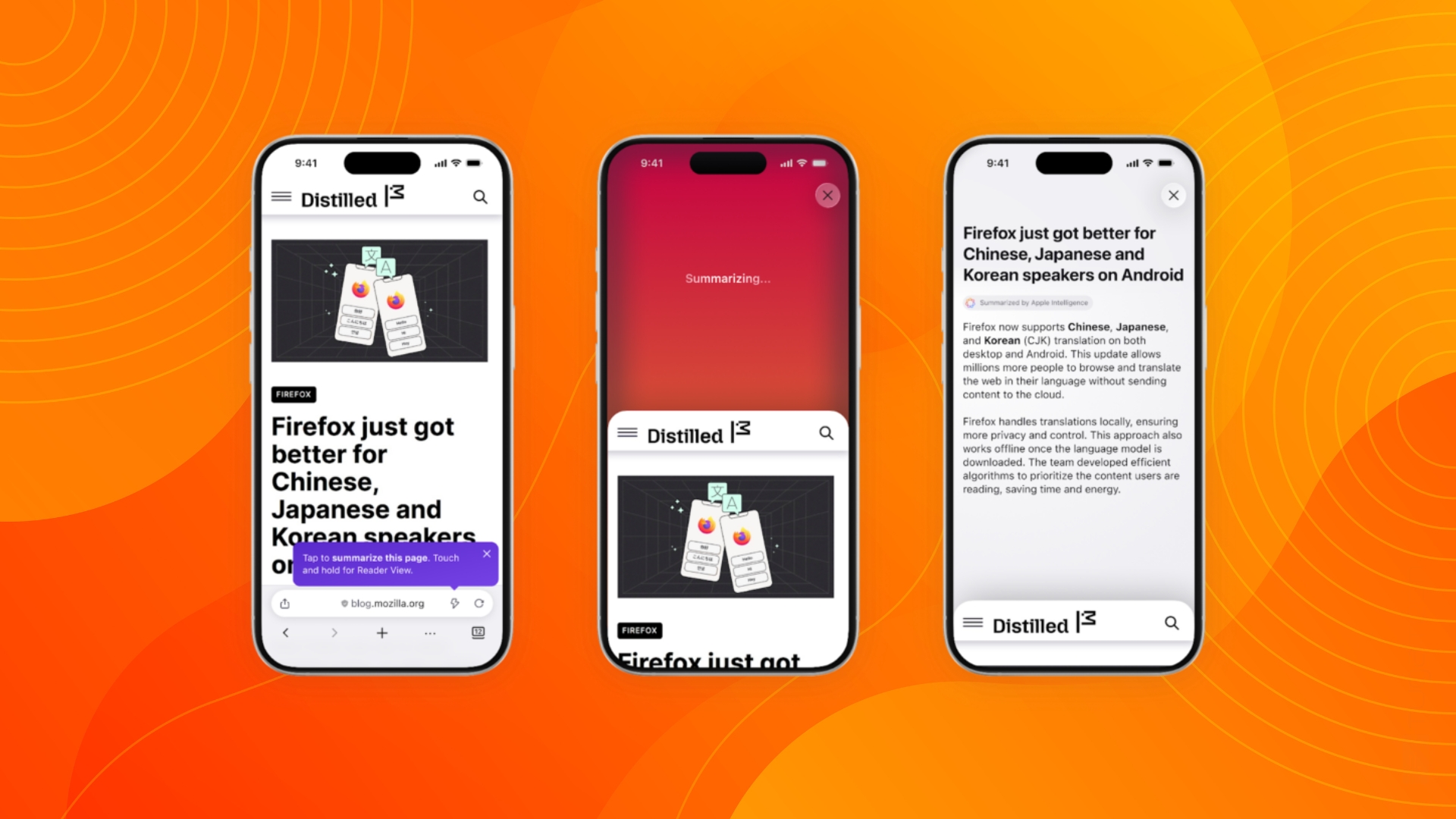 Firefox com resumo criado por IA