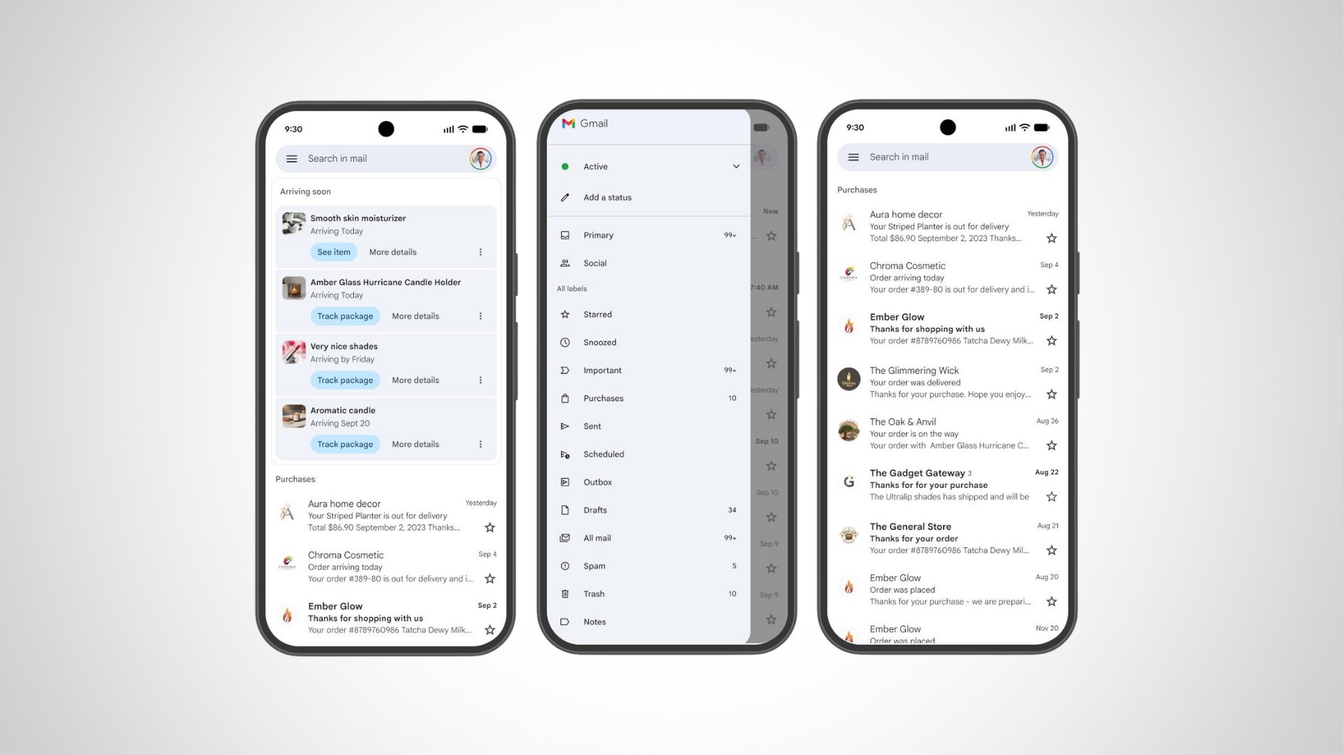 Sistema de filtros no Gmail para dispositivos móveis