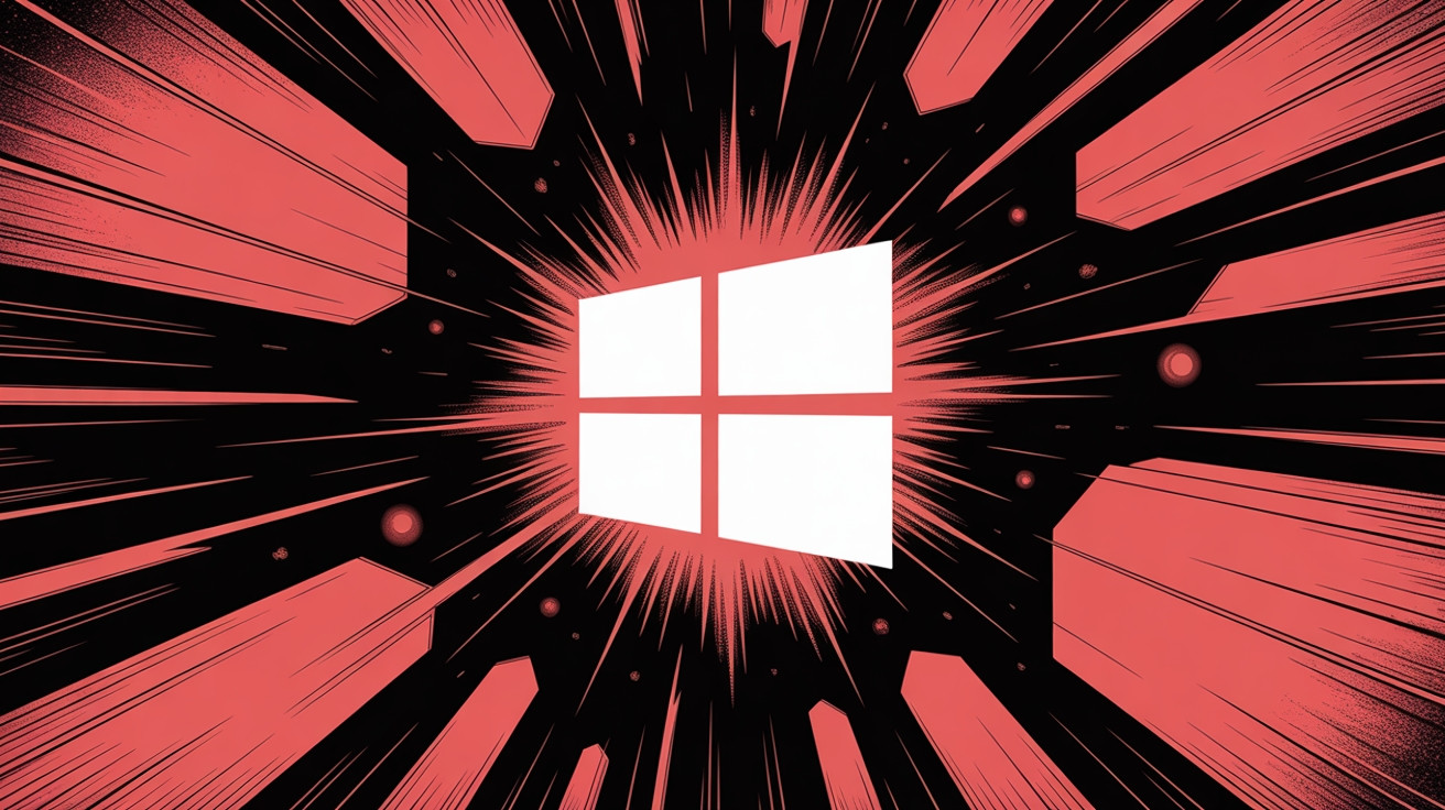 Windows logo em pedaços