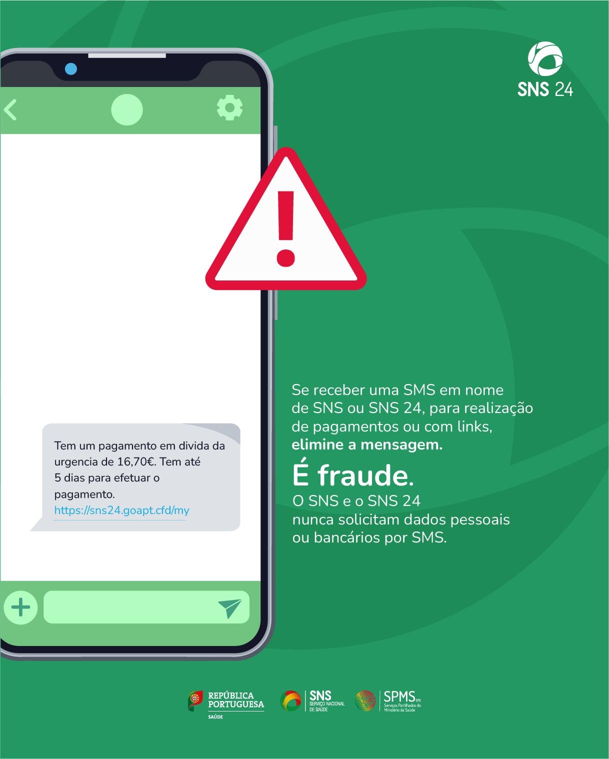 mensagem de alerta do governo para sms fraudolenta