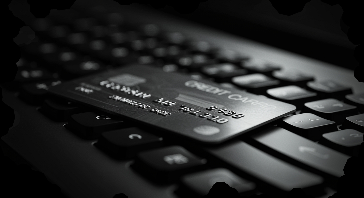 cartão de crédito sobre teclado