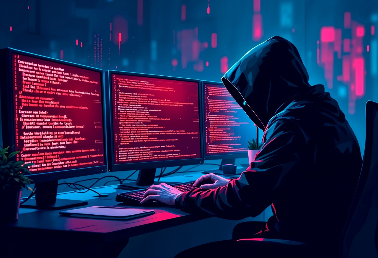 Hacker em frente de computador