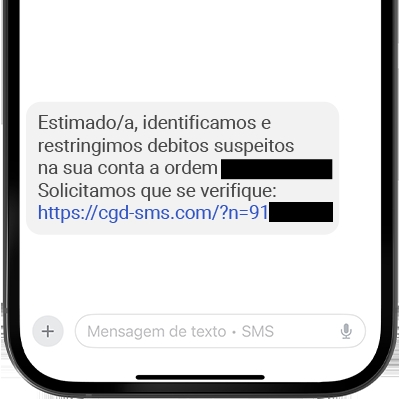 exemplo de mensagem fraudolenta
