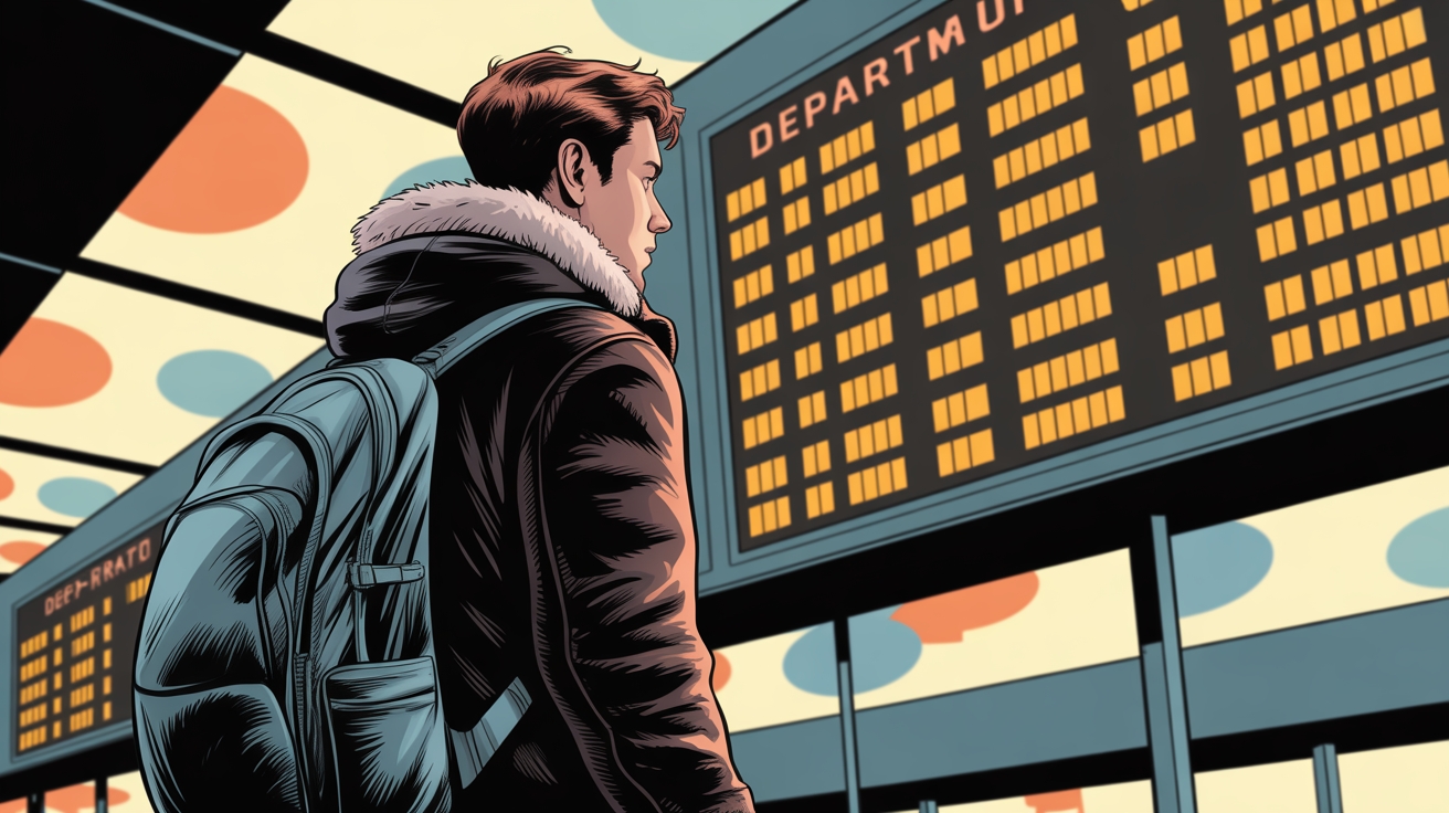 pessoa à espera de avião