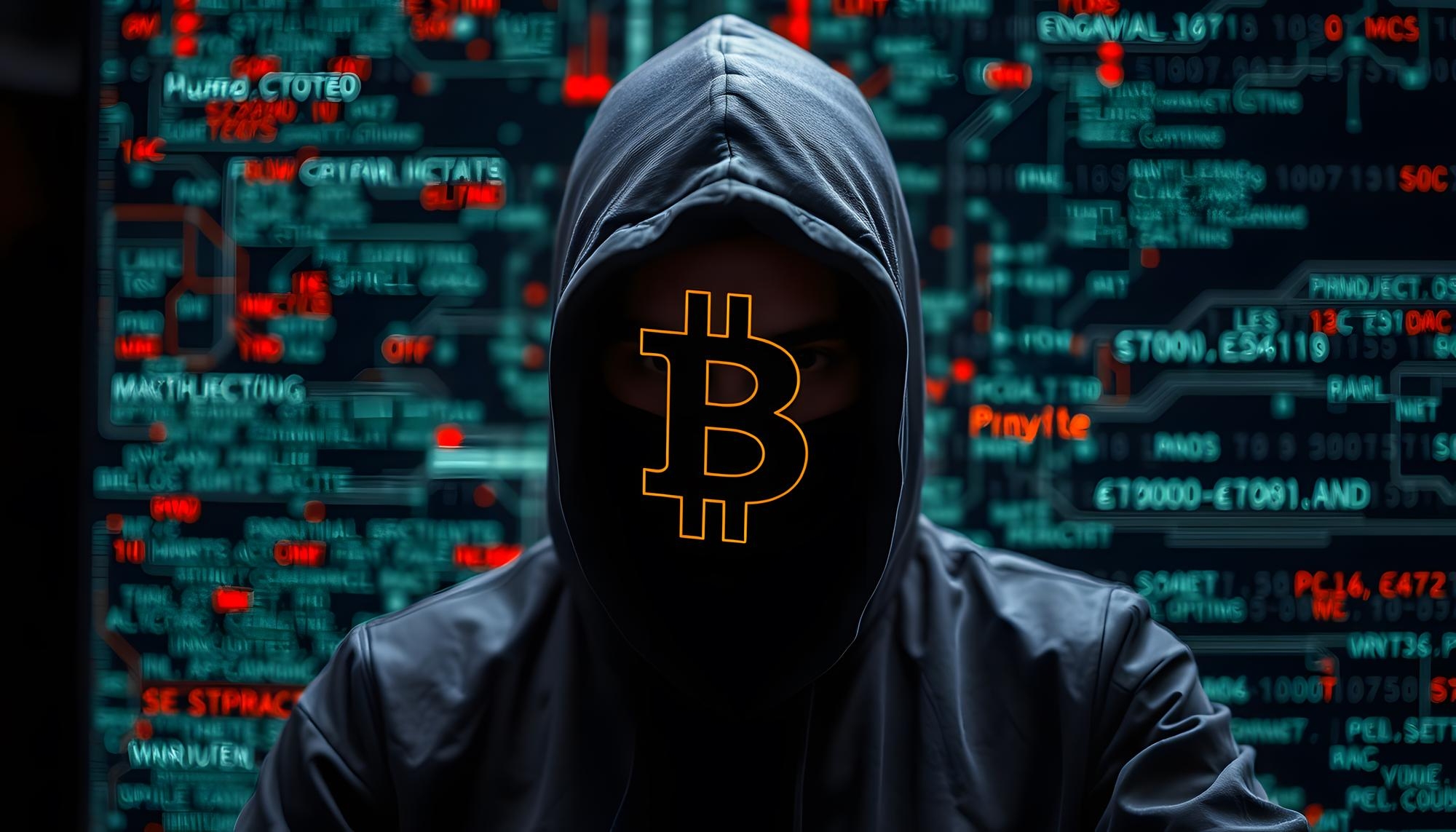 hacker com cara de bitcoin