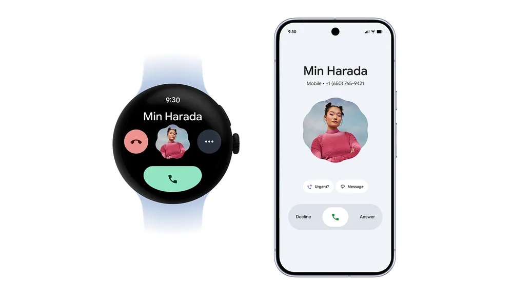 detalhes da nova interface da aplicação de chamadas