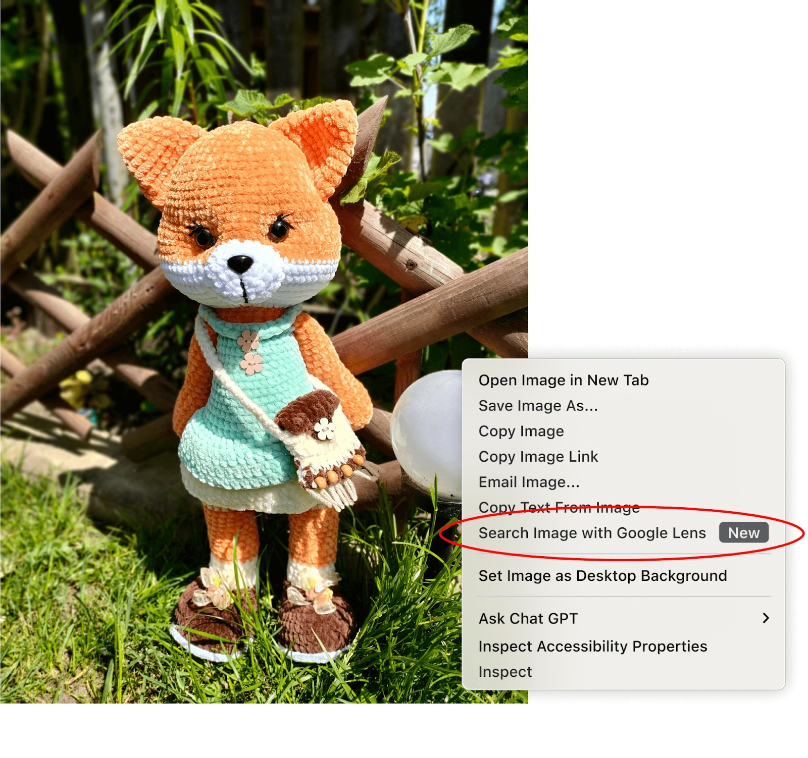 pesquisa visual do Firefox pelo Google Lens