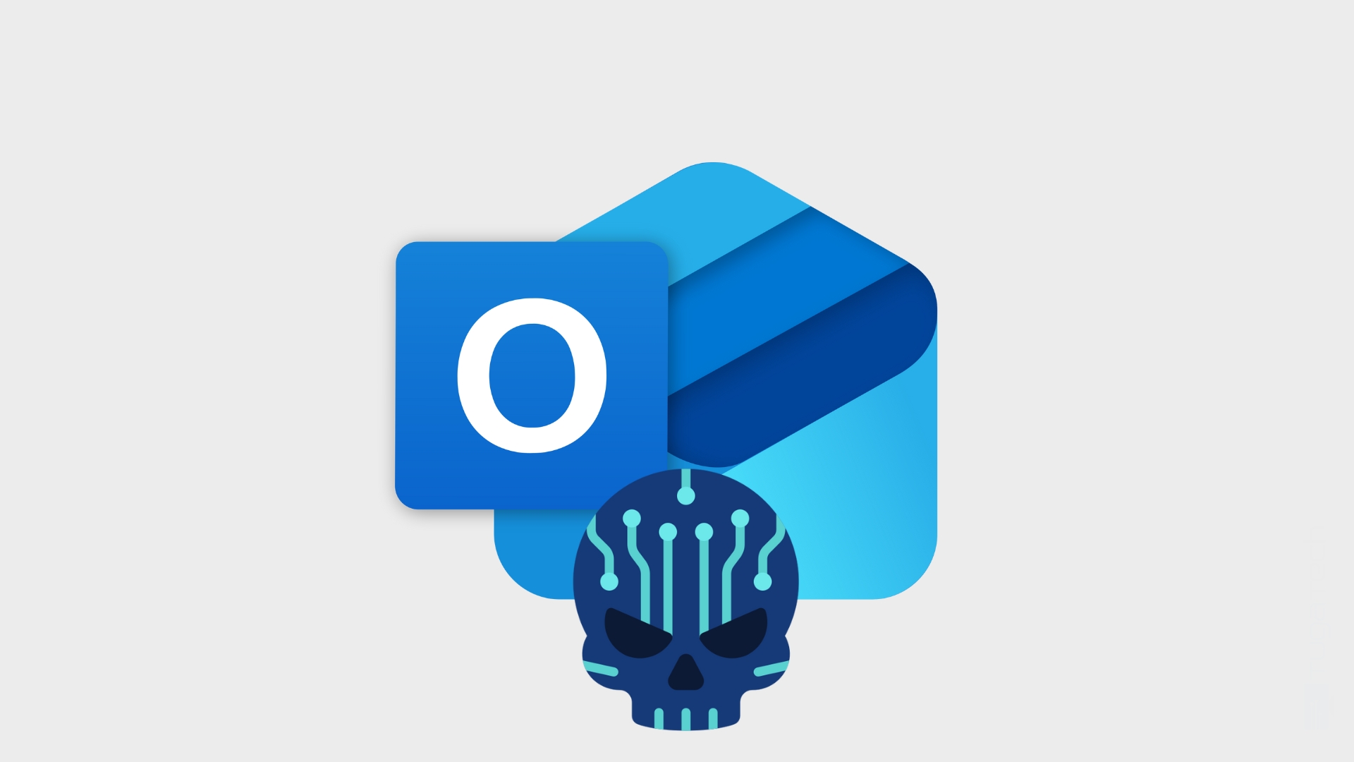 Outlook com caveira de hacker