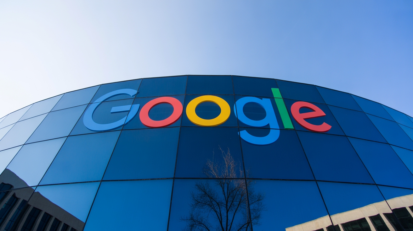 Parede com logo da Google