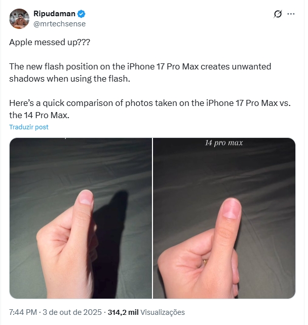 detalhes sobre fotos com o iphone 17 comparado ao modelo anterior
