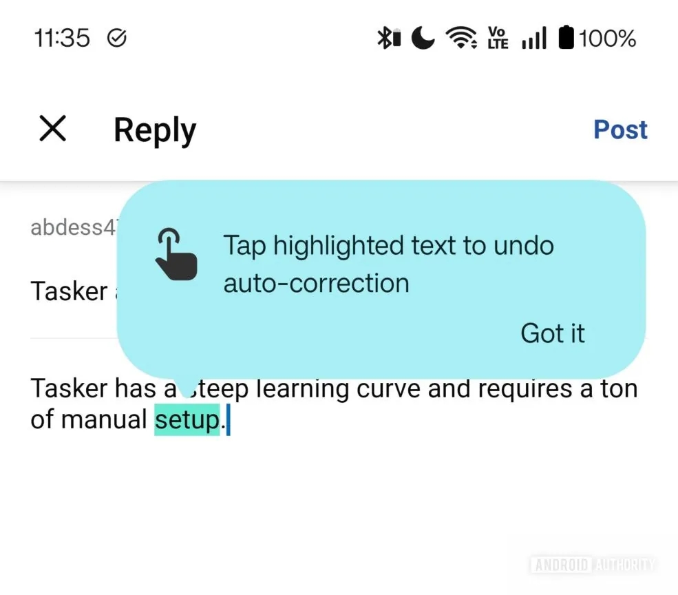 gboard com nova forma de eliminar auto correção
