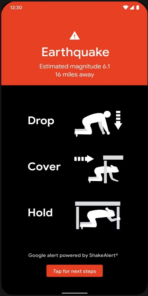 detalhes sobre alerta de terramoto