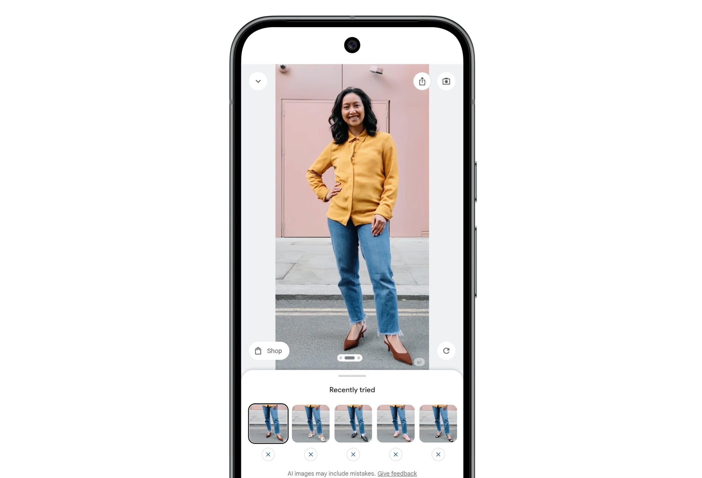 Google teste de roupa e calçado