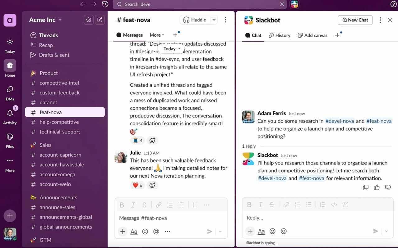 slack com novas funcionalidades
