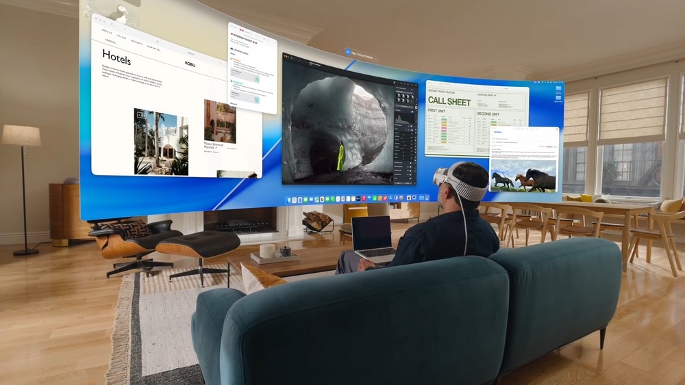 detalhes do visionOS em funcionamento