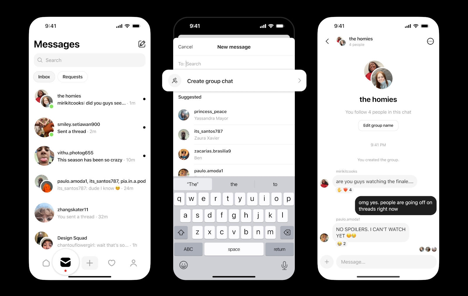 Threads com conversas de grupo em MD