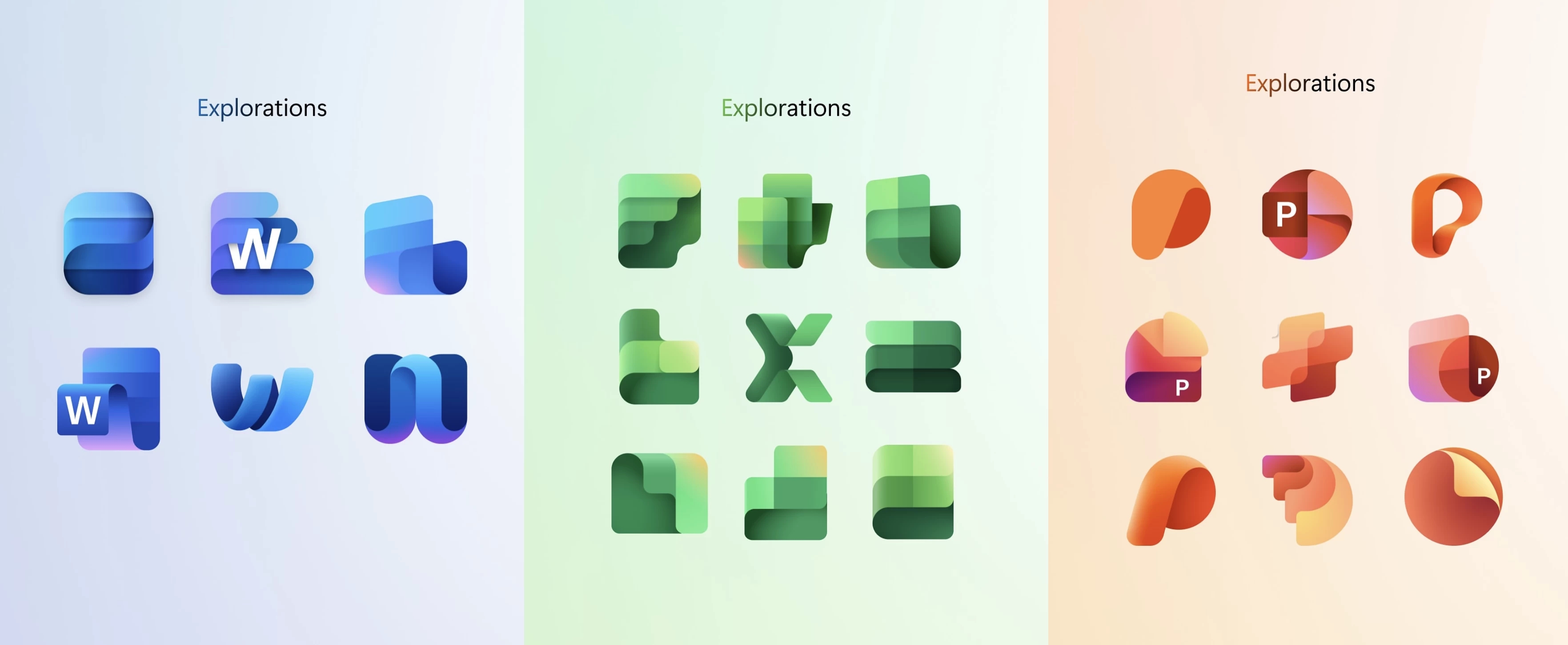 icones rejeitados da Microsoft para o Office