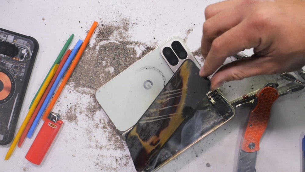 interior do dispositivo queimado