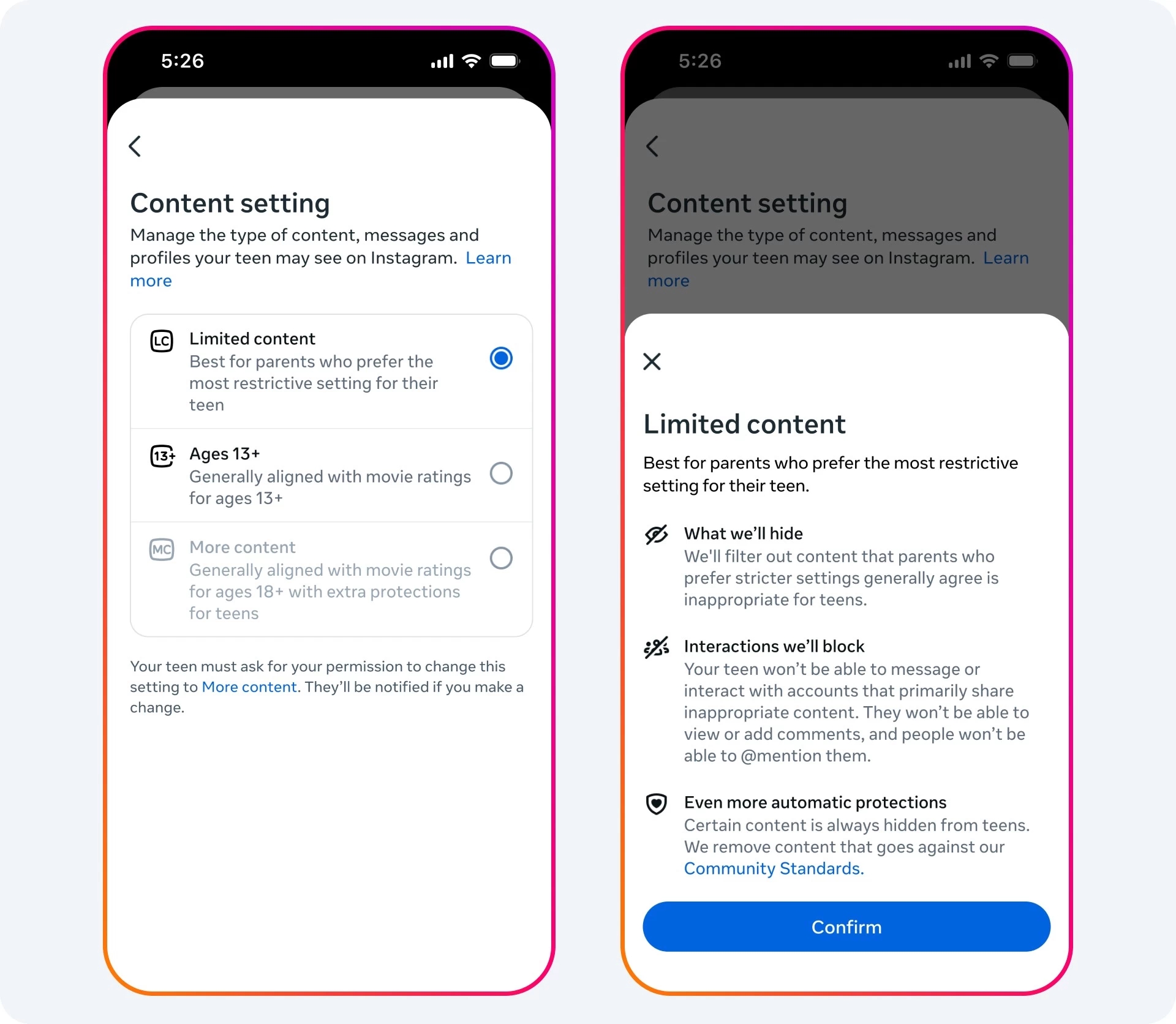 detalhes sobre controlos de idade no instagram