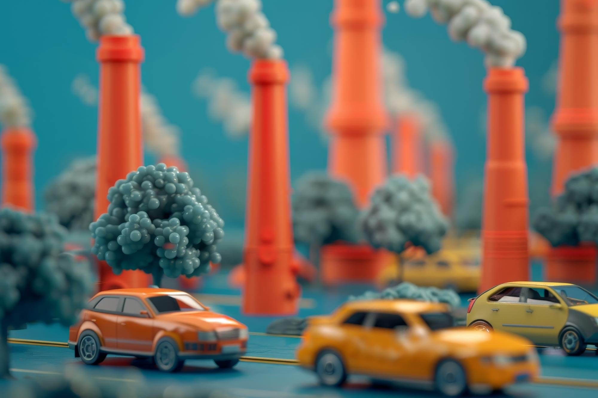 carros em poluição