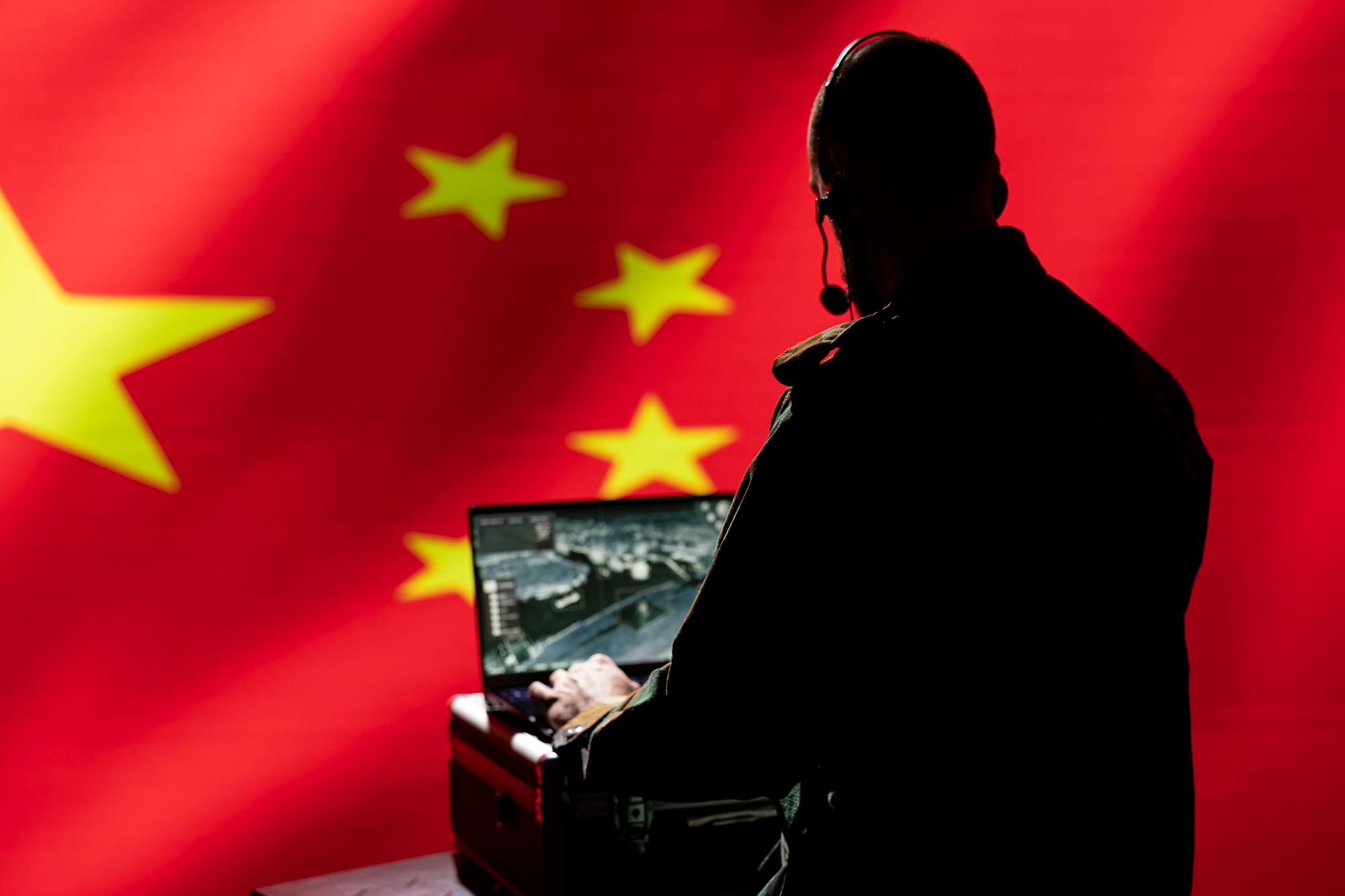 hacker com bandeira da china