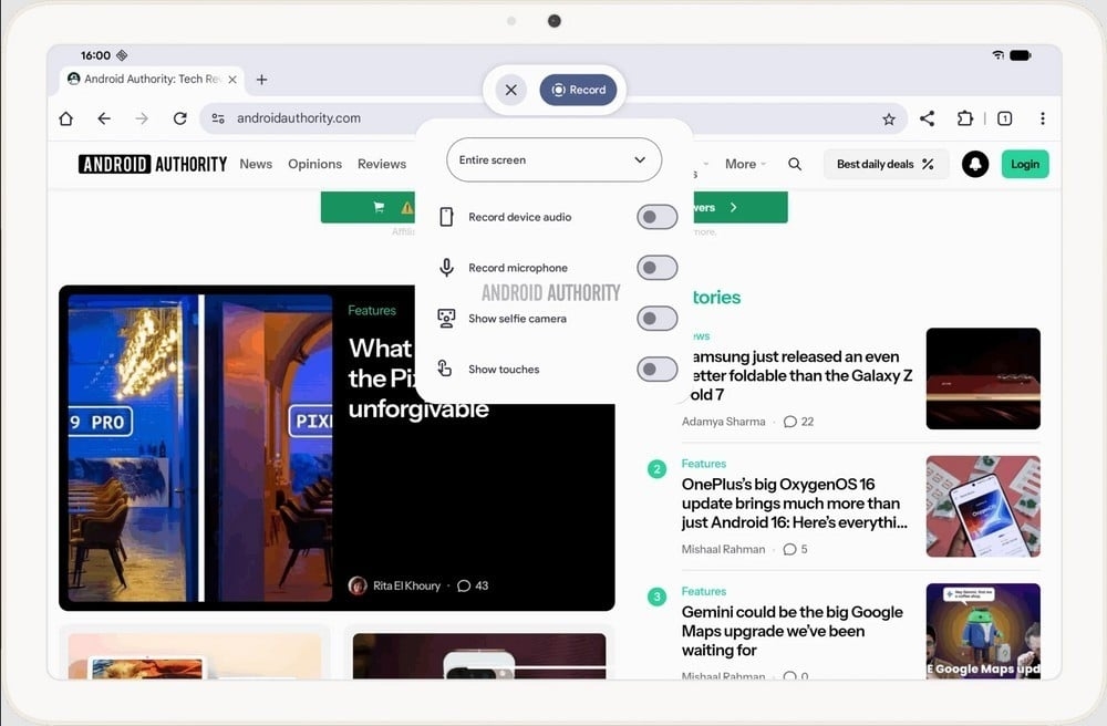 gravação no android com novidades